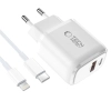Tech-Protect Ładowarka sieciowa USB-A USB-C z kablem USB-C iPhone