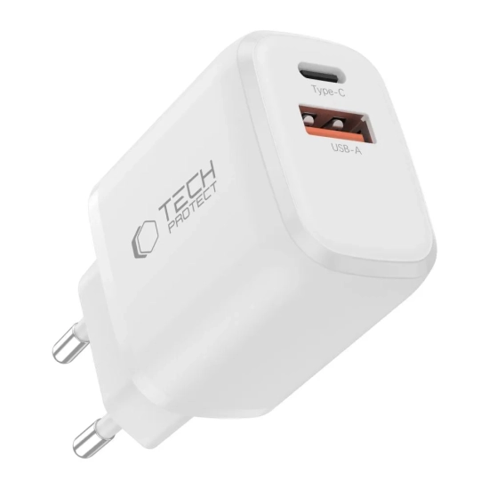 Tech-Protect Ładowarka sieciowa NCA20 USB-A USB-C PD QC 20W z kablem USB-C