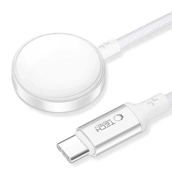 Tech-Protect Ładowarka indukcyjna do Apple Watch USB-C 3W 1m - biała