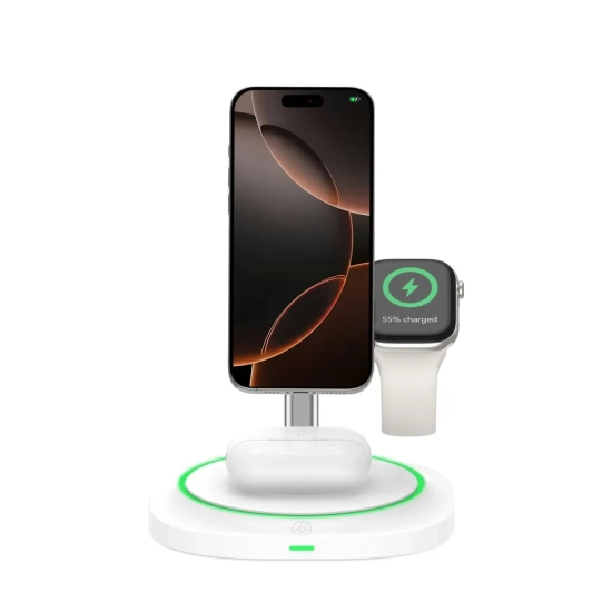 Tech-Protect Ładowarka indukcyjna 3w1 do smartfona smartwatcha słuchawek