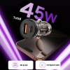 Tech-Protect Ładowarka samochodowa USB-A USB-C 45 W - czarna