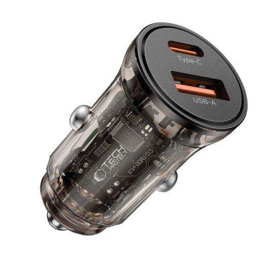 Tech-Protect Ładowarka samochodowa USB-A USB-C 45 W - czarna