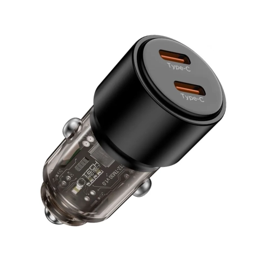 Tech-Protect Ładowarka samochodowa 2x USB-C PD 100W - czarna