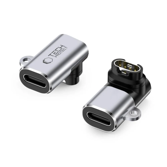 Tech-Protect Adapter przejściówka kątowa USB-C do zegarka Garmin - szary
