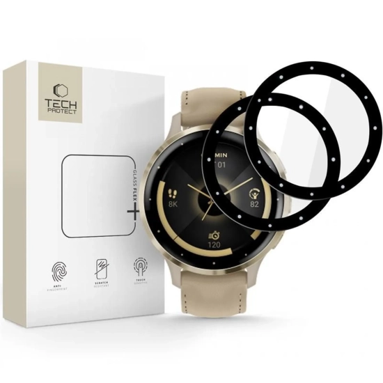 Tech-Protect Szkło hybrydowe do zegarka Garmin Venu 3S Glass Flex+ czarne