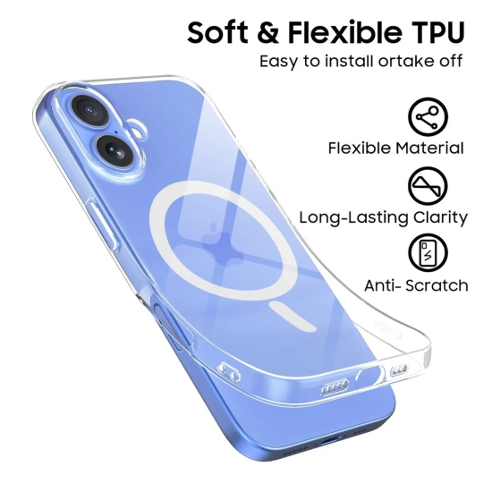 Tech-Protect Etui pokrowiec na iPhone 16 FlexAir MagSafe - przezroczysty