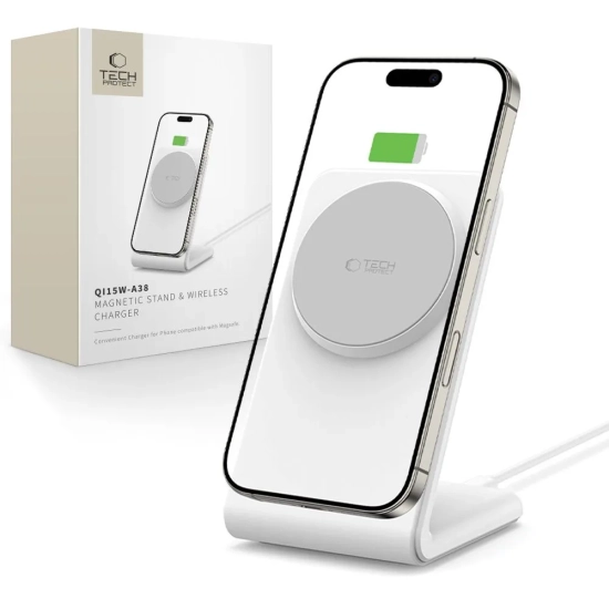 Tech-Protect Ładowarka bezprzewodowa biurkowa do smartfona QI15W-A38