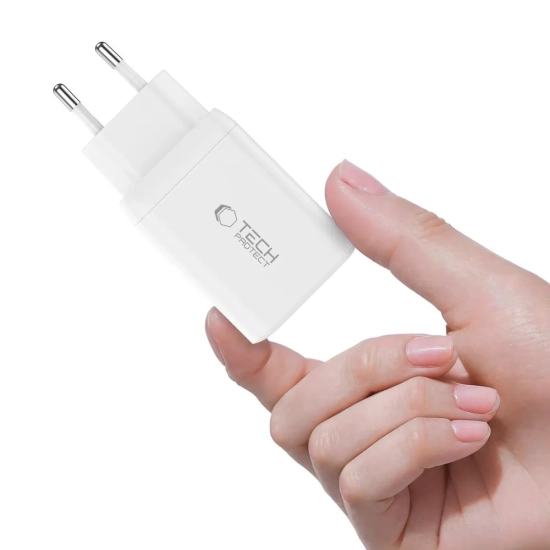 Tech-Protect Ładowarka sieciowa NC45W-GAN 2x USB-C 45W z kablem USB-C