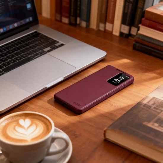 Tech-Protect Etui futerał na Samsung Galaxy S26 Smart Wallet - bordowy