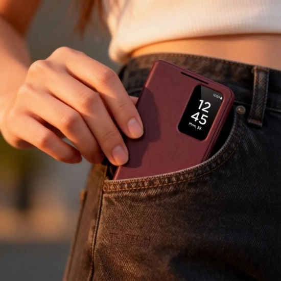 Tech-Protect Etui futerał na Samsung Galaxy S26 Smart Wallet - bordowy