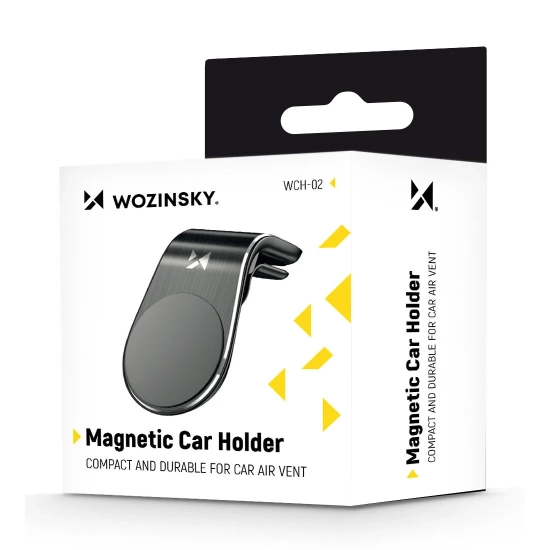 WOZINSKY Uchwyt magnetyczny na telefon na kratkę wentylacyjną nawiew czarny