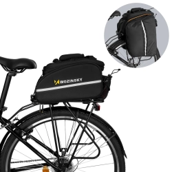 WOZINSKY Duża torba rowerowa na bagażnik 35l + pokrowiec przeciwdeszczowy