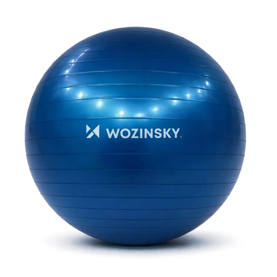 WOZINSKY Piłka gimnastyczna do ćwiczeń z pompką 65 cm - niebieska