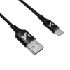WOZINSKY Mocny kabel przewód w oplocie USB microUSB 2.4A 1m czarny