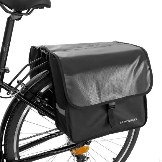 WOZINSKY Sakwa rowerowa na bagażnik podwójna 28 l czarna