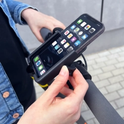 WOZINSKY Metalowy uchwyt na telefon do roweru. hulajnogi czarny