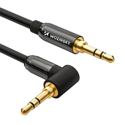 WOZINSKY Kabel AUX kątowy męski-męski kabel mini jack 2m czarny