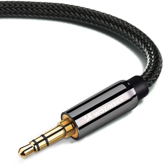 WOZINSKY Kabel AUX kątowy męski-męski kabel mini jack 2m czarny