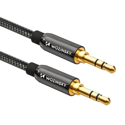 WOZINSKY Uniwersalny kabel przewód mini jack AUX 1.5m czarny