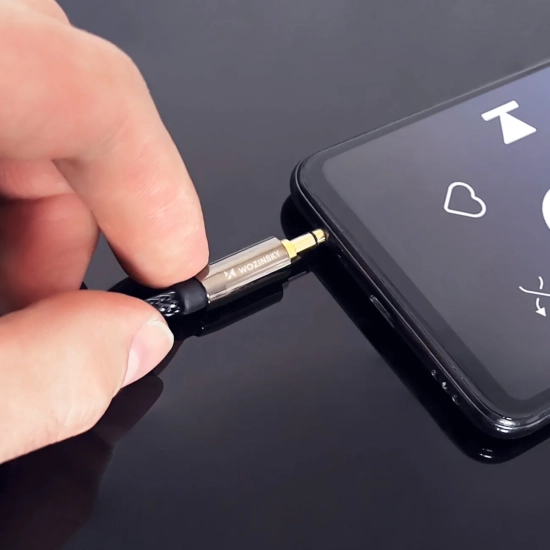 WOZINSKY Uniwersalny kabel przewód mini jack AUX 1.5m czarny