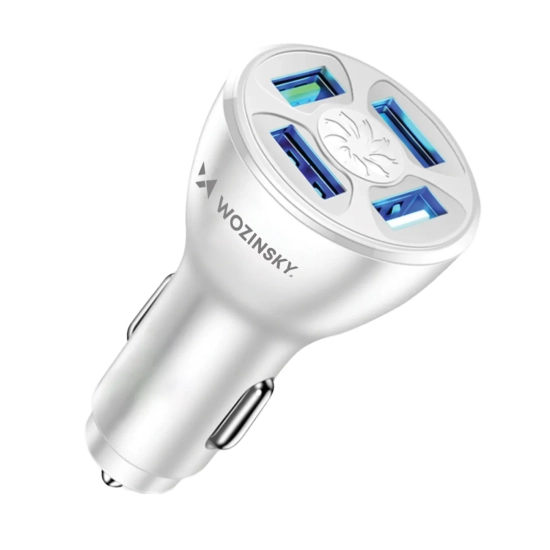 WOZINSKY Ładowarka samochodowa 50W 4x USB-A QC biała