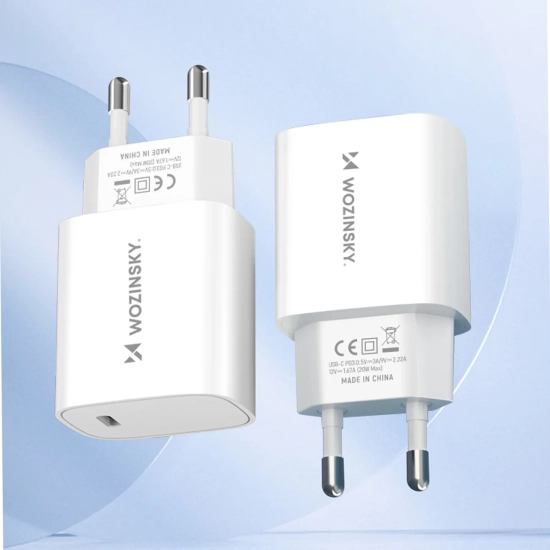 WOZINSKY Ładowarka sieciowa 20W USB-C 100-240V biała