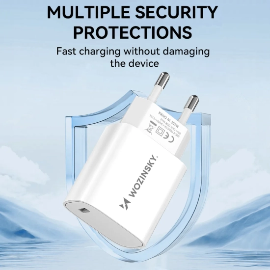 WOZINSKY Ładowarka sieciowa 20W USB-C 100-240V biała