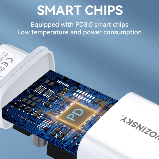WOZINSKY Ładowarka sieciowa 20W USB-C 100-240V biała