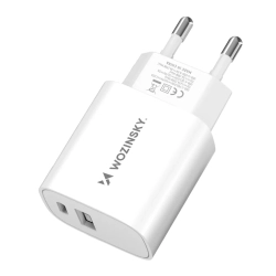 WOZINSKY Ładowarka sieciowa 20W USB-A USB-C 100-240V biała