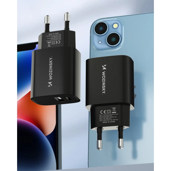 WOZINSKY Ładowarka sieciowa 20W USB-A USB-C 100-240V czarna