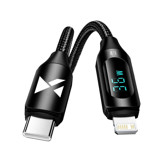 WOZINSKY Kabel przewód do iPhone USB-C - Lightning z wyświetlaczem LED 36W