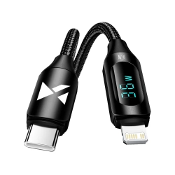 WOZINSKY Kabel przewód do iPhone USB-C - Lightning z wyświetlaczem LED 36W