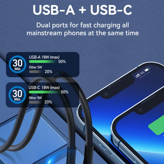 WOZINSKY Ładowarka samochodowa do zapalniczki USB-C USB-A 36W czarna