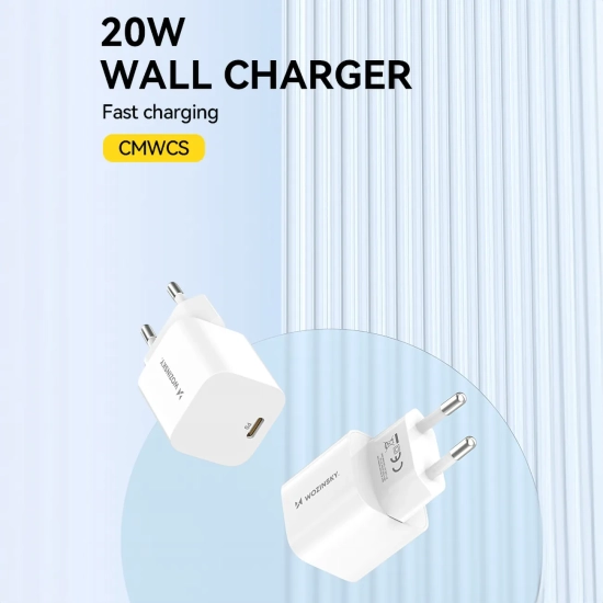 WOZINSKY Ładowarka sieciowa 100-240V PD USB-C 20W biała