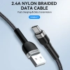 WOZINSKY Kabel przewód w oplocie USB-A - USB-C 2.4A 1m czarny
