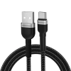 WOZINSKY Kabel przewód w oplocie USB-A - USB-C 2.4A 2m czarny