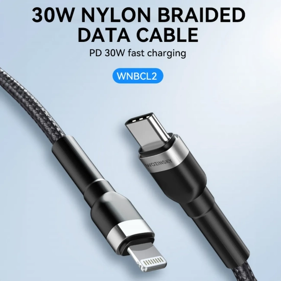 WOZINSKY Kabel przewód do iPhone USB-C - Lightning PD 30W 2m czarny