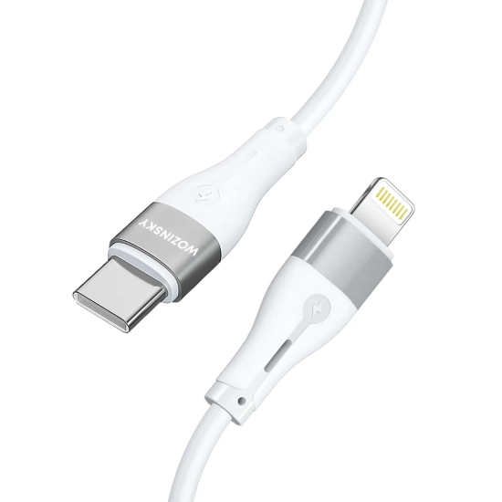 WOZINSKY Kabel przewód do iPhone USB-C - Lightning PD 27W 1m biały