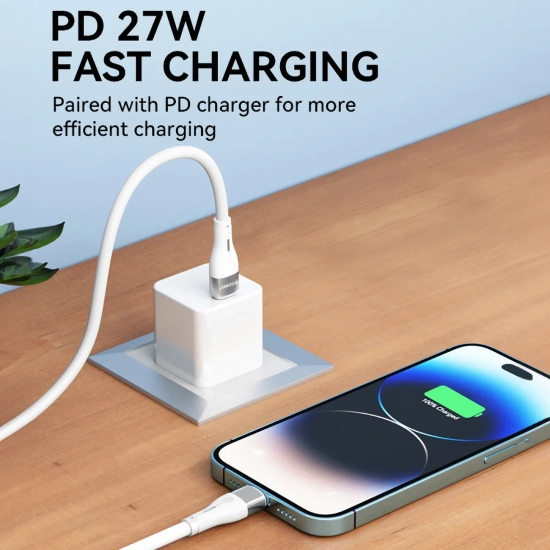 WOZINSKY Kabel przewód do iPhone USB-C - Lightning PD 27W 1m biały