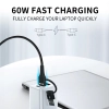 WOZINSKY 4w1 Uniwersalny kabel przewód 2x USB-C 1x USB-A 1x Lightning 60W