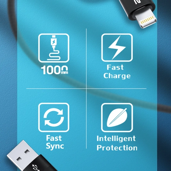 WOZINSKY 4w1 Uniwersalny kabel przewód 2x USB-C 1x USB-A 1x Lightning 60W
