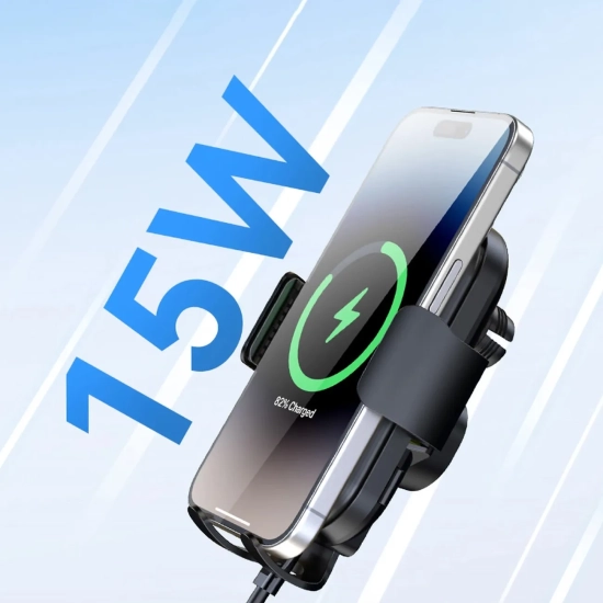 WOZINSKY Uchwyt na telefon z ładowarką indukcyjną 15W na deskę rozdzielczą