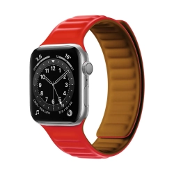 HURTEL Pasek magnetyczny opaska bransoleta do Apple Watch 45 mm - czerwony