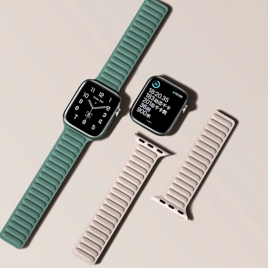 HURTEL Pasek magnetyczny opaska bransoleta do Apple Watch 41 mm - czerwony