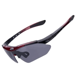 ROCKBROS Okulary rowerowe fotochromowe z filtrem UV 400 czerwone