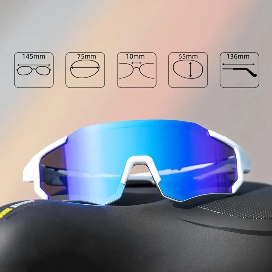 ROCKBROS Okulary rowerowe z polaryzacją i filtrem UV 400 niebieskie