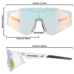 ROCKBROS Okulary rowerowe fotochromowe z filtrami UV 400 UVA i UVB białe