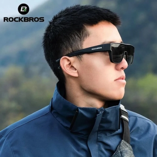 ROCKBROS Okulary rowerowe z polaryzacją ramką i filtrem UV 400 szare