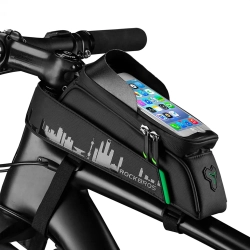 ROCKBROS Sakwa torba rowerowa na ramę z pokrowcem na telefon nawigację