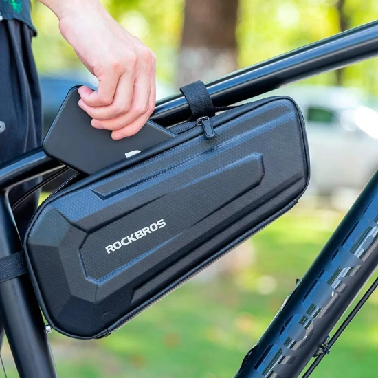 ROCKBROS Twarda torba rowerowa wodoodporna mocowana pod ramę 1.5L czarna